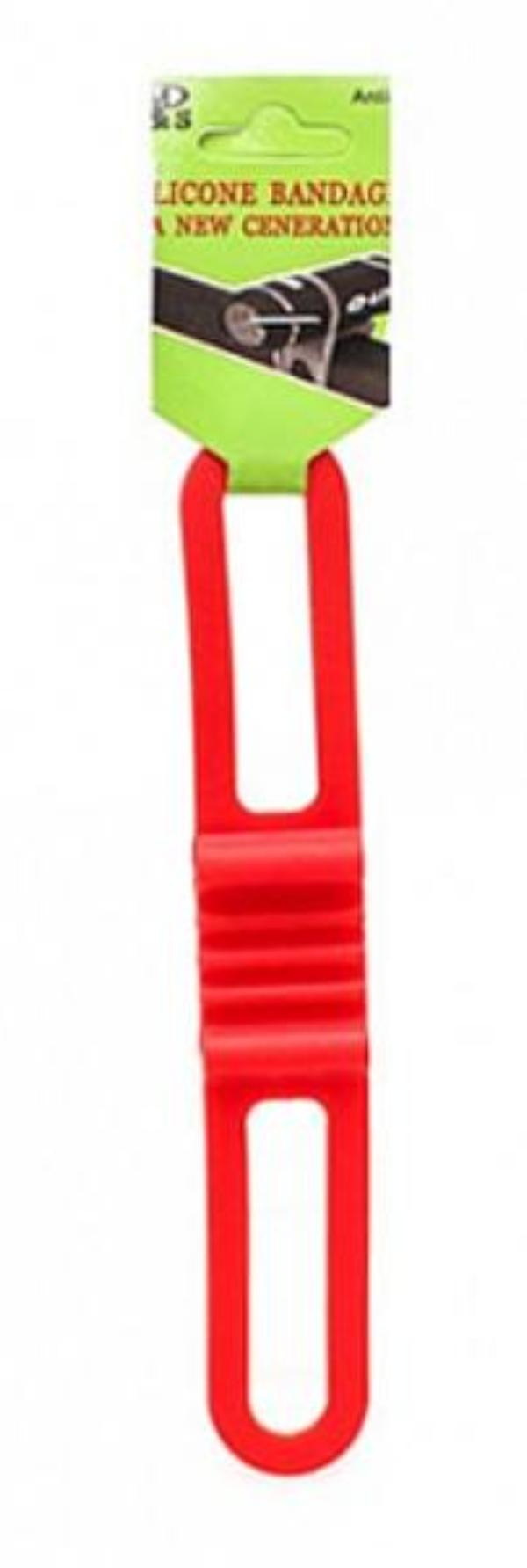 Велосипедный держатель Qumann OHB-01,силиконовый универсальный 4-6", 30010, красный
