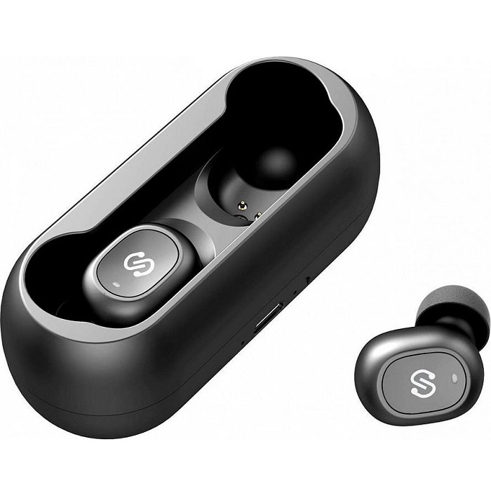 Bluetooth наушники SoundPeats, Truefree 2, BT 5.0, зарядный футляр 380 мАч,191003, черные