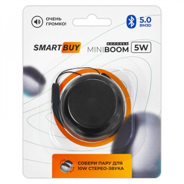 Акустическая система Smartbuy MINI BOOM TWS, Bluetooth, 5 Ватт (SBS-420)