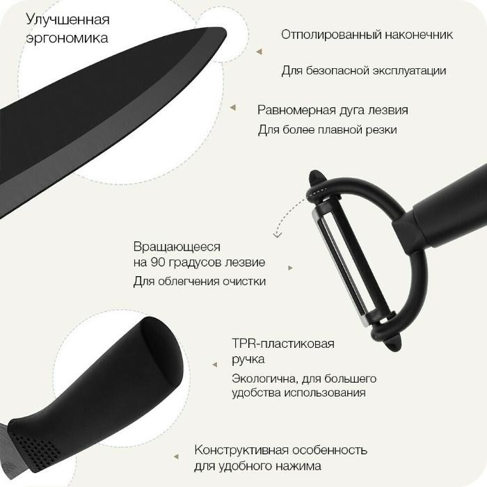 Набор керамических кухонных ножей Xiaomi Huohou (4 шт)